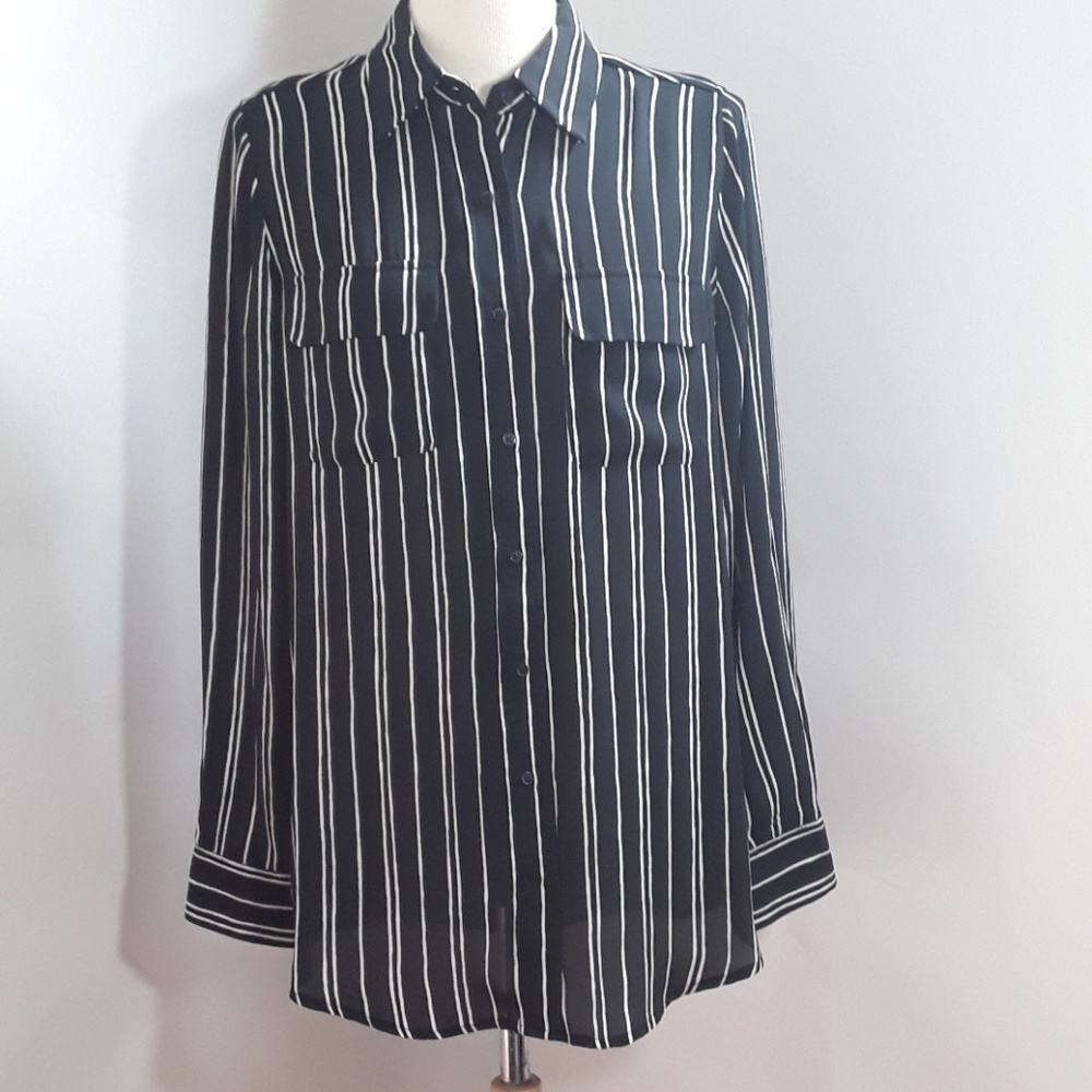WhoWhatWe collared pinstripe shirt